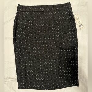 Elle Black and White Dotted Pencil Skirt